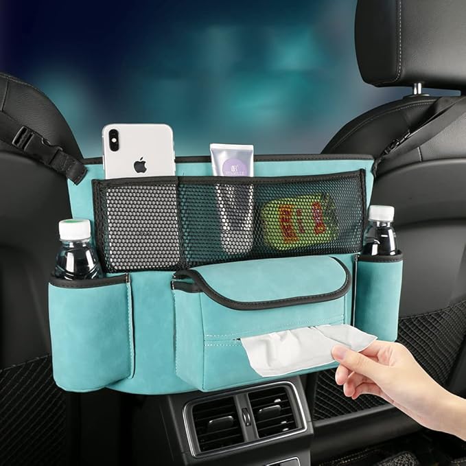 Car Net Pocket Handbag Holder Between Seats Purse Holder for Car Back Seat Organizers Storage Automotive Consoles & Organizers Front Seat Car Handbag Holder Barrier of Backseat Pet Kids 1