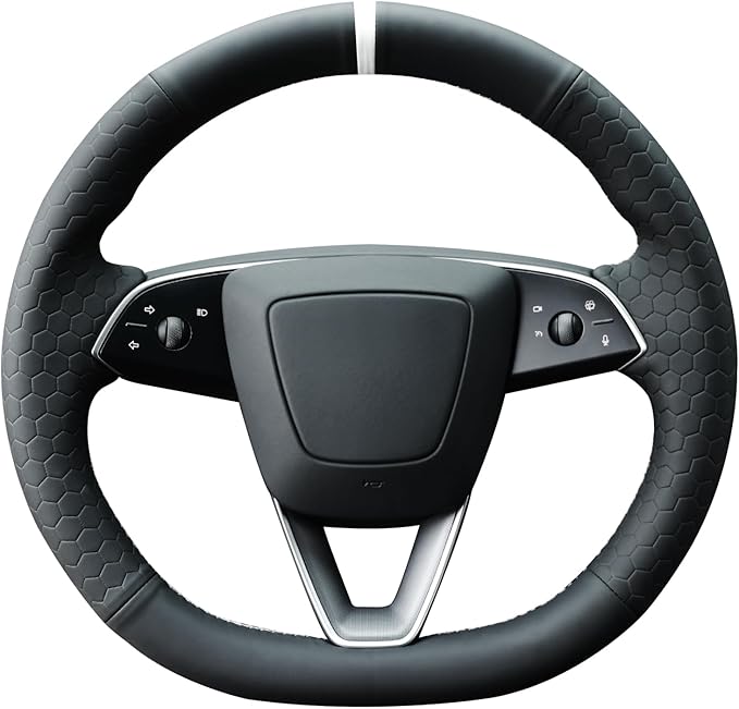 MEWANT DIY Stitching Steering Wheel Cover Wrap for Tesla Model 3 Highland 2023-2025/Model Y 2025 Highland for Tesla Model 3/Model Y Accessories