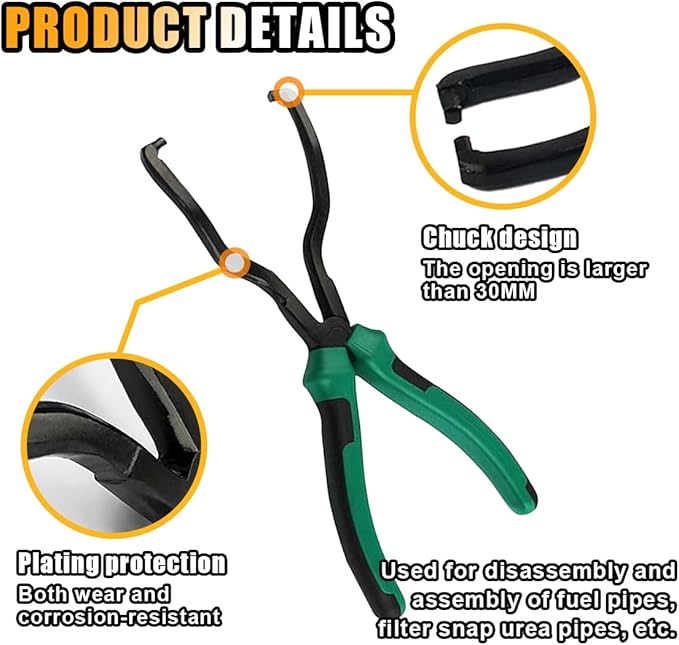 smilfuy Fuel Line Plier, Quick Disconnect Release Removal Tool, Petrol Hose Pipe Clamp Clip with Handle, Universal Fuel Line 