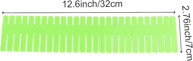 ZOENHOU 60 PCS Green Drawer Dividers, 12.6 x 2.8 Inch Adjustable Premium Plastic Drawer Divider Organizers for Makeup Drawers