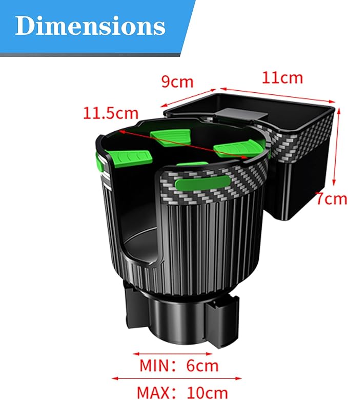 Big Cup Holder Phone Holder for Your car,with Rubber Lining Rotable cupholder Base Safely Hold The Big Water Bottle and Suppo