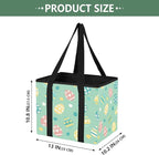 Easter Eggs Reusable Grocery Bags Large Shopping Tote Bag with Reinforced Bottom Board, Water Resistant Foldable Storage Bags