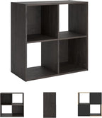 Signature Design by Ashley Piperton 4 Cube Storage Organizer or Bookcase, Charcoal
