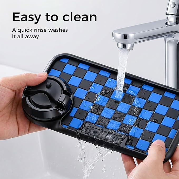 Multifunctional Car Anti-Slip Dashboard Mat with 360° Rotating Phone Holder & Hidden Parking Number Plate, Universal Anti Sli