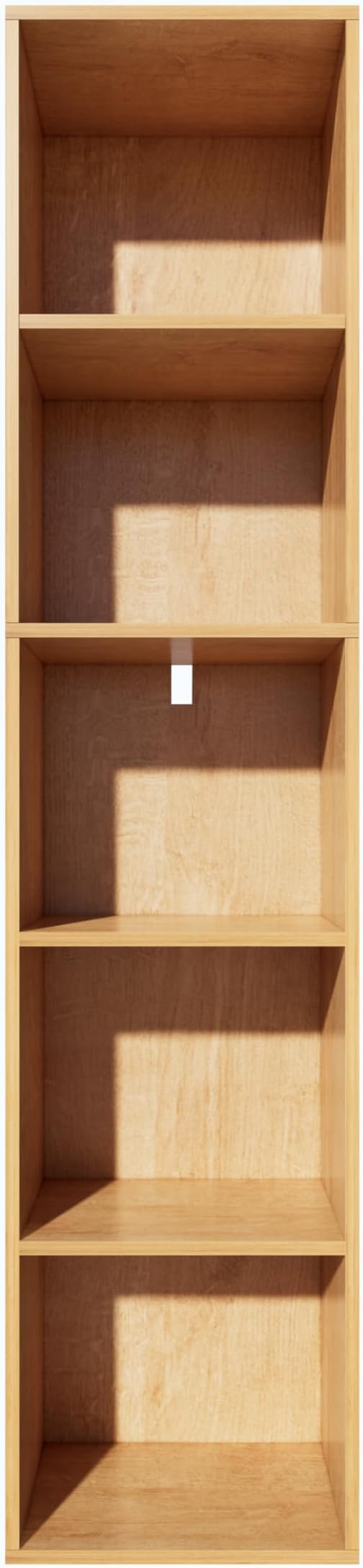 5 Cube Storage Organizer,Wooden 5-Tier Open Shelf Bookshelf,Versatile Storage Cubes for Living Room，Bedroom,Home Office, (Oak