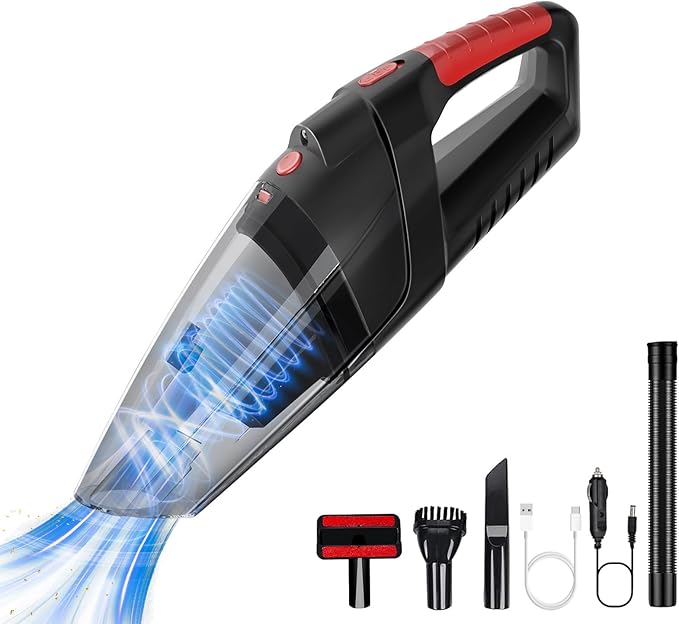 Handheld Vacuum Cleaner, Cordless Vacuum Cleaner, 6.5KPA Super Powerful Suction Cleaner, Rechargeable Portable Hand Vacuum,wi