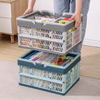 Domiella 2-Pack Foldable Storage Baskets, Collapsible PP Crates with Handles - 20L Capacity, Strong and Portable for Home Org