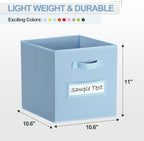 artsdi 11x11 storage cube bins (Set of 10) Foldable Fabric storage cubes with 10 Labels Window Cards & a Pen,11 inch cube sto