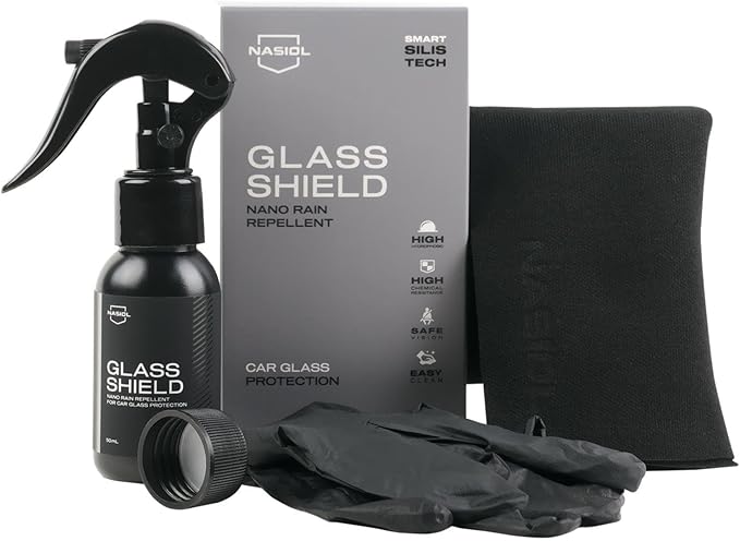 Nasiol Rapidshine + Glasshield Spray - Advantage Set - Car Care Set - Fast Nano Ceramic Coating and Nano Rain Repellent for C