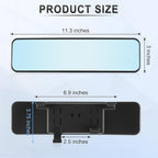 LivTee Anti Glare Rear View Mirror, Universal 11.3'' (287mm), Wide Angle Panoramic Convex Rearview Mirror, Clip-on to Original to Eliminate Blind Spot and Antiglare for Cars SUV Trucks