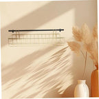 DECHOUS 2Pcs Gold Wire Basket Wall Mounted Shelves Stylish Grid Wall Organizers for Flower Pots Decor Easy Installation Stora