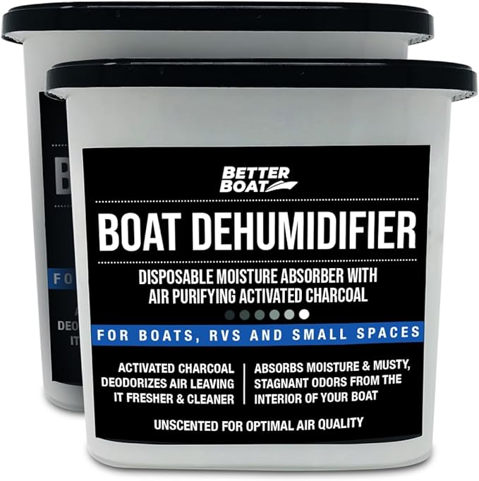 Moisture Absorber 2 Pack with Activated Charcoal Dehumidifier Bucket, Unscented Odor Absorber for Closet Basement Bathroom