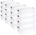 Sterilite 16-Pack 110 Quart ClearView Latch Box, Stackable Organizer Bins with Latching Lids - Clear Plastic Organization Con
