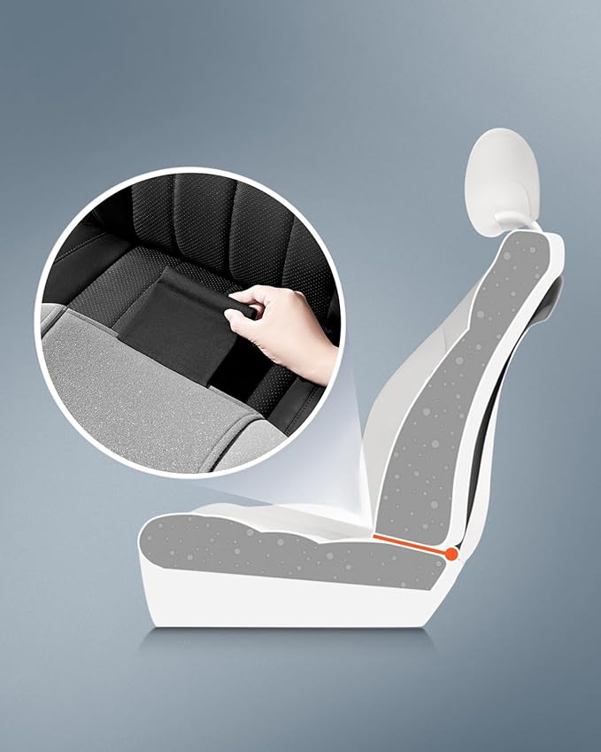 Road Comforts Car Seat Covers for Front Seat, Low Back Heavy Duty Breathable Flax Seat Protector, Airbag, Not Seat Belt Compa