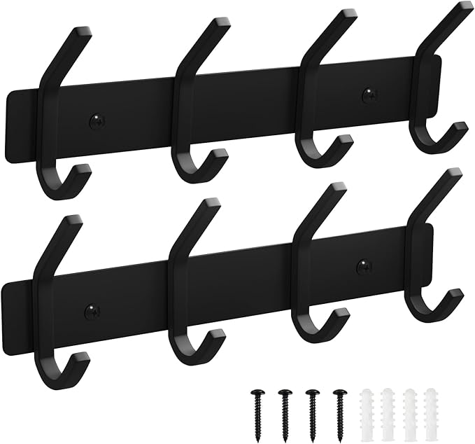 VAEHOLD Wall Hooks, Heavy Duty Aluminum Towel Hooks for Hanging Coat, Hat, Key, Clothes, Closet Hook Wall Mount for Kitchen, 