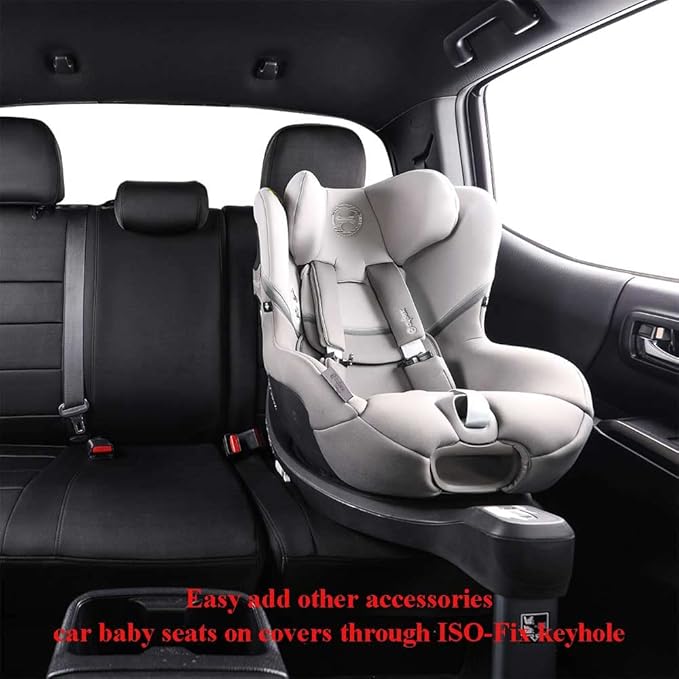 EKR Custom Fit Tacoma Neoprene Car Seat Covers for Select Toyota Tacoma 2016 2017 2018 2019 2020 2021 2022 2023 Double Cab/Cr