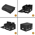 ENGPOW Fireproof Document Box with Lock, File Storage Organizer Box with Inserts ＆Mesh Pockets, Collapsible Portable Large Fi