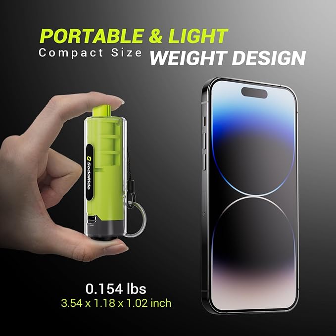 SodaRide Window Breaker Seatbelt Cutter with Flashlight,3 in 1 Car Escape Tool Key Chain,Safe Hammer Glass Breaker Under Wate