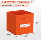 artsdi 11x11 storage cube bins (Set of 10) Foldable Fabric storage cubes with 10 Labels Window Cards & a Pen,11 inch cube sto