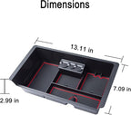 JKCOVER Compatible with Chevy Silverado/GMC Sierra 2014-2018 and Chevy Tahoe Suburban/GMC Yukon 2015-2020 Center Console Organizer Tray Accessories-Full Console w/Bucket Seats ONLY - (Red Trim)