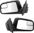 TRQ Driver and Passenger Side Mirror Assembly Set Power Foldaway Textured Black Compatible with 2009-2010 Ford Edge 2011 Ford