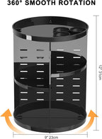 Jiavarry Rotating Makeup Organizer for Vanity, 360 Spinning Skincare Organizers with Adjustable Trays, Make Up Desk Storage C