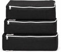 Packing Cubes Bag Pure Canvas Travel Organizers (10"x7"x3x") with Durable YKK Zippers for Clothes, Shoes & Luggage Storage (S