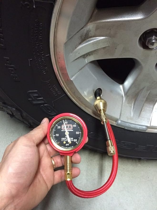 ARB ARB505 Deflator Kit 10-60 PSI Tire Pressure Gauge Rapid Air Down Offroad Kit With Recovery Gear Pouch (PSI)