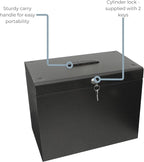 Cathedral Products A4 Steel File Box with Starter Pack of 5 Suspension Files - Black