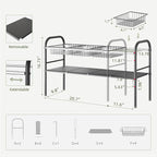 NETEL Under Sink Organizers and Storage, 2 Tier Expandable Under Cabinet Organizer Shelf with 4 Baskets and 4 Panels, Expanda