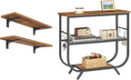 HOOBRO Floating Shelf and Console Table, 15.4" Wall Mounted Shelves Set of 2, 31.5" Height Entryway Table with Storage Shelf,