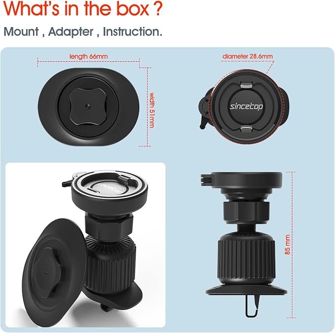 sincetop Car Phone Mount with Lock Hook, Horizontal Vent Fin Holder, One Hand Quick Mount & Release