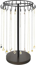 Mkono Necklace Holder Metal Jewelry Display Stand Necklace Organizer with 22 Hooks for Storage and Hanging Bracelet Keychain 