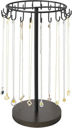 Mkono Necklace Holder Metal Jewelry Display Stand Necklace Organizer with 22 Hooks for Storage and Hanging Bracelet Keychain 