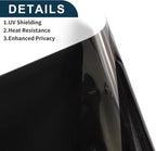 Motoforti Nano Ceramic Car Window Tint Film VLT 18% IRR 58% UVR 85% Black Silver Tone 5ft x 30inch Privacy Film 2mil PET 1 Pc