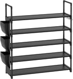 VILICK 5 Tier Shoe Rack with Hook and Side Pocket,Shoe Organizer Space Saver Storage for 20-25 Pair Shoe Storage Shelf Sturdy