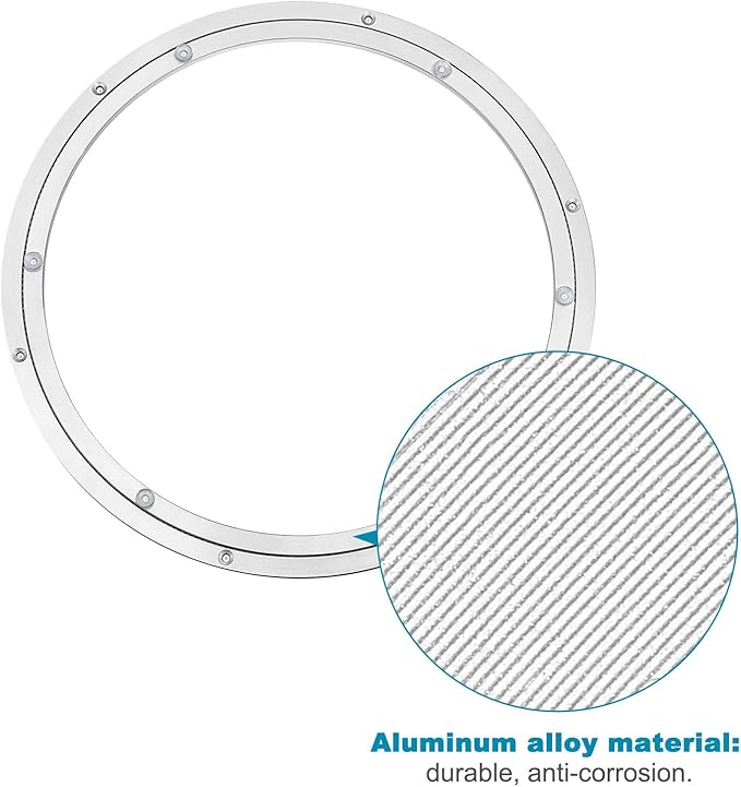 MECCANIXITY Aluminum Lazy Susan 24 Inch Turntable Ring Large Bearing Metal Rotating Turntable Bearings Swivel Plate Hardware 