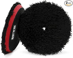 SPTA Microfiber Polishing Pad, 2Pcs 5Inch 125mm Pads Microfiber Cutting Disc Finishing Disc with Hook & Loop Backing for Car Buffer Polisher Cutting Buffing Waxing and Polishing