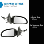 TRQ 2 Piece Driver and Passenger Side Mirror Assembly Set Manual Adjustment Non-Heated No Memory Black Compatible with 2005-2