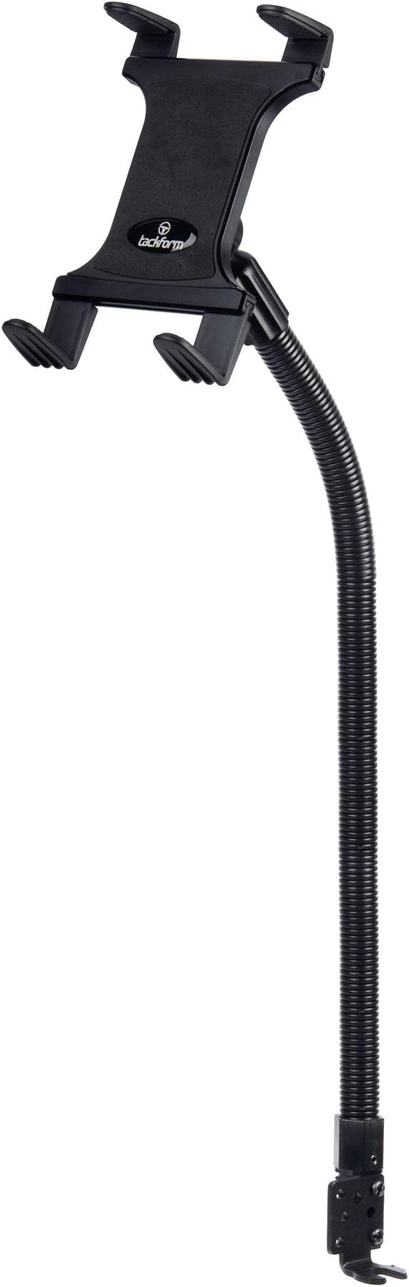 Tackform Tablet Mount for Car and Truck [ELD Mount] Industrial 22 Inch Aluminum Rod Gooseneck Seat Rail Holder for Taxi, Van, Vehicle, Semi, etc. Compatible with iPad, Galaxy, Surface and More.
