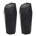 Car Trash Can Bin,Small Garbage Can with Lid,Automotive Cup Holder Mini Cars Trashcan,Portable Cars Door Trash Cans,Car Accessories Interior Essentials Gadgets Dustbin (2Pcs, Black)