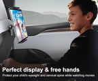 GDZN Tesla Back Seat Tablet Holder, 1-Second Install Seat-Back Wedge Mount for Model 3/Y, Metal Ball Head 360° Rotation iPad Holder for Kids Travel, Fits 4.7-13" iPad Pro/Air/Mini, Galaxy Tab, iPhone