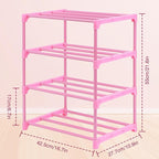 HITHIM 4-Tier Free Standing Shoe Racks for 6-8 Pairs Shoe Storage,Kids Shoe Racks for Small Place,Lightweight Stackable Shoe 