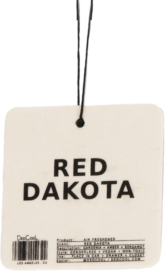 DedCool Air Freshener | Red Dakota | Hanging Odor Eliminator for Cars, Closets & Drawers | Clementine, Gardenia, Woods, Amber