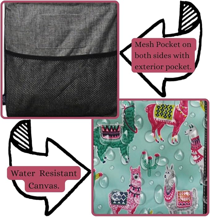 NGIL Extra Large Utility Tote Reusable Grocery Organizing Bag Oversized Collapsible for Storage, Picnic,Car, Beach (Llama Black)