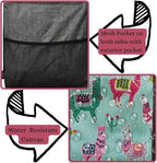 NGIL Extra Large Utility Tote Reusable Grocery Organizing Bag Oversized Collapsible for Storage, Picnic,Car, Beach (Llama Black)