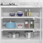 iayokocc Expandable Closet Tension Shelf Rod, Adjustable Metal Storage Rack,DIY Organizer Divider Separator for Cabinet Wardr