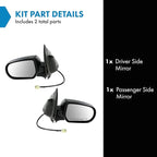 TRQ 2 Piece Driver and Passenger Side Mirror Assembly Set Electric Adjustment Non-Heated No Memory Textured Compatible with 2