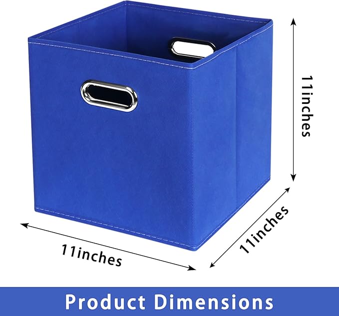 Fabric storage bins Cubes, Fabric Cube Organizer with Handle, Foldable Cube Bins for Cloth or Accessary Storage, 11x11x11, Se