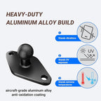 2PC Aluminum AMPS to 17mm Ball Adapter, Compatible with Garmin Nuvi/Dezl/Drive/Drivesmart/Zumo/RV and More, Drill Mount Ball Plate Base Meets Industry Standard AMPS Hole Pattern